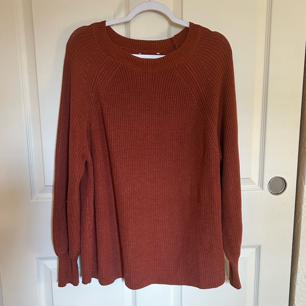 long sleeve rust knit sweater